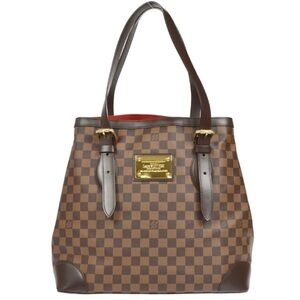 Authentic Louis Vuitton Damier Ebene Hampstead GM Shoulder Bag Tote Handbag